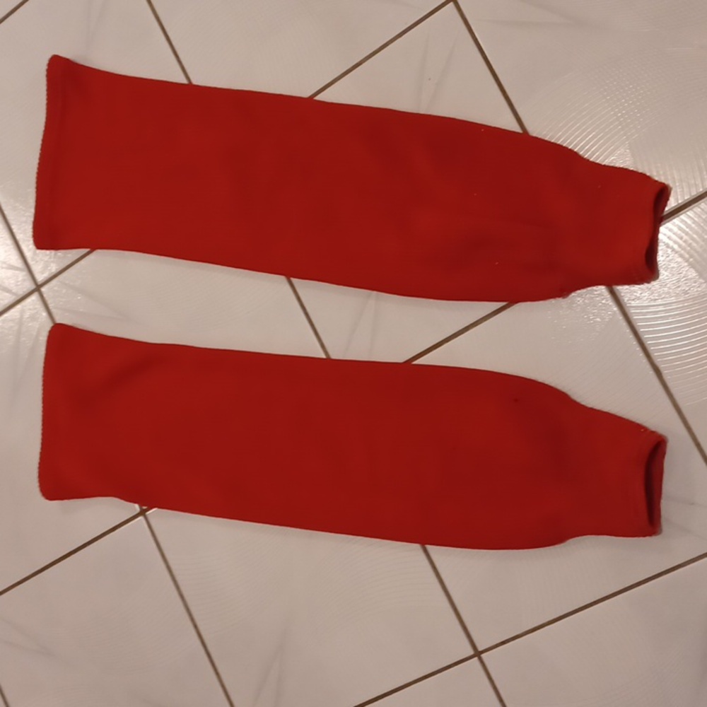 $4 Add-on Red Knit Hockey Socks - Adult Size